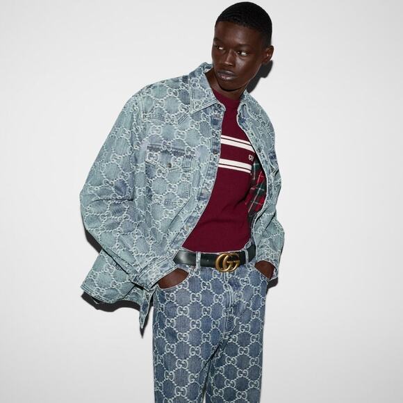 Gucci GG Marmont 2015 Re-Edition Wide Belt in Black Leather - Picture 3 of 13